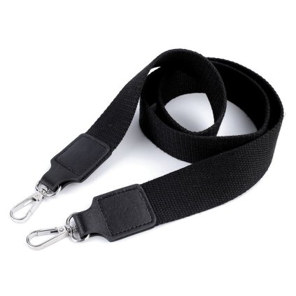 Textilní ucho / popruh na tašku s karabinami šíře 3,8 cm (Varianta 2 hnědá koňak nikl, Balení 1 ks)
