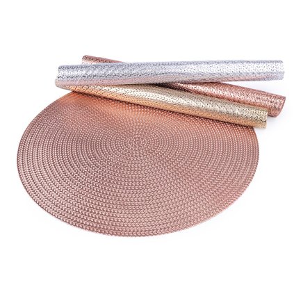 Metalické prostírání mat Ø38 cm vánoční (Varianta 2 zlatá sv., Balení 2 ks)
