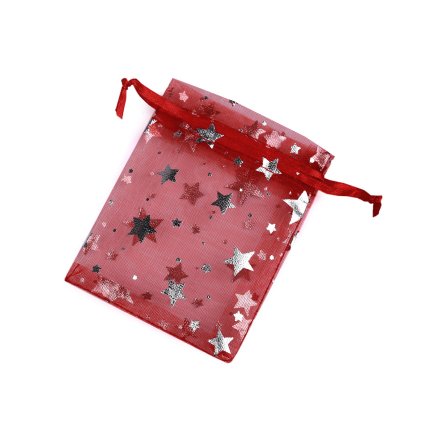 Dárkový pytlík hvězda 7x8,5 cm organza (Varianta 3 (7x8,5cm) zlatá stříbrná, Balení 5 ks)
