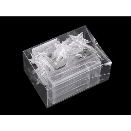 LED světelný řetěz vločky, hvězdy, stromečky na baterie (Varianta 3 transparent stromeček, Balení 1 ks)