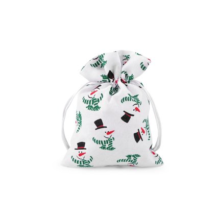 Vánoční dárkový pytlík 14x19 cm imitace juty (Varianta 3 červená glitry, Balení 1 ks)