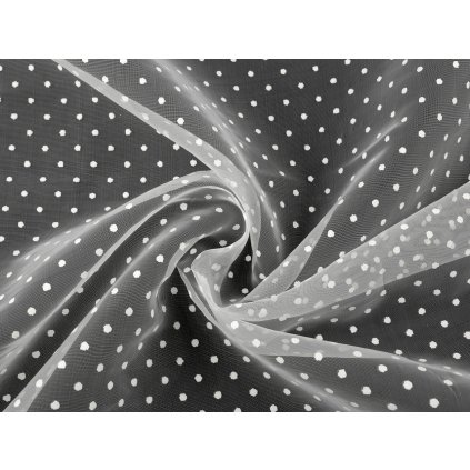 Organza s puntíky (Varianta 2 (1) vanilková, Balení 1 m)