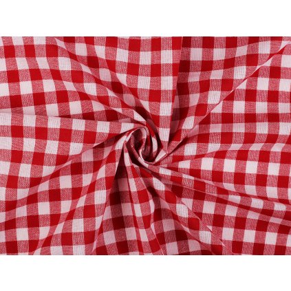 Bavlněná látka / plátno Kanafas větší kostka / káro (Varianta 3 hnědá, Balení 1 m)