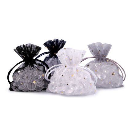 Dárkový pytlík hvězda 10x13 cm tylový (Varianta 2 šedá, Balení 10 ks)