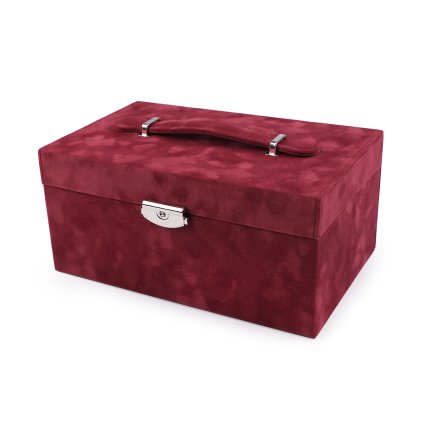 Šperkovnice 2 v 1 uzamykatelná, semiš (Varianta 4 růžová sv., Balení 1 ks)