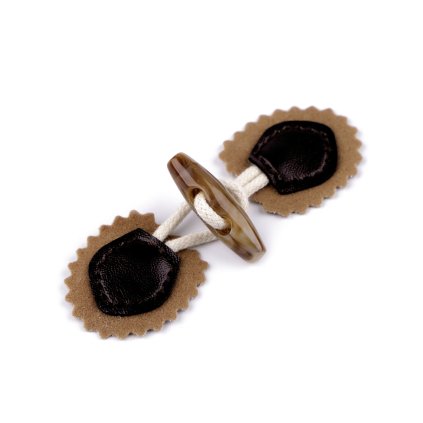 Designové mini zapínání s olivou (Varianta 2 hnědá koňak, Balení 1 pár)