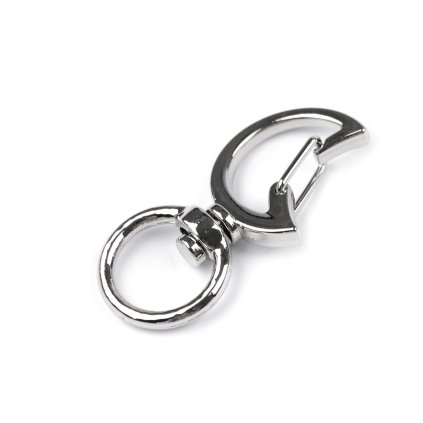 Kovová karabina otočná kočka, průvlek 12 mm (Varianta 1 nikl, Balení 2 ks)