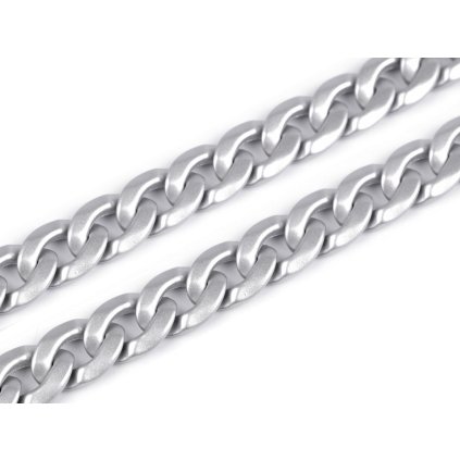 Designový řetěz k výrobě a zdobení oděvů a doplňků šíře 12 mm, metráž (Varianta 1 stříbrná metalic, Balení 1 m)