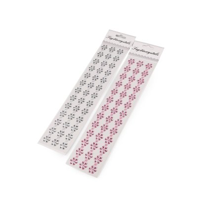 Samolepicí květy na lepicím proužku (Varianta 2 růžová sv., Balení 1 karta)