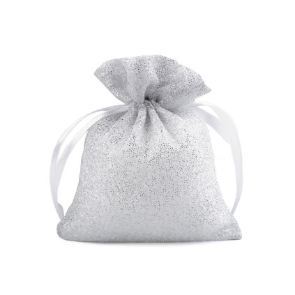 Dárkový pytlík třpytivý 10x13 cm organza (Varianta 1 stříbrná světlá, Balení 10 ks)