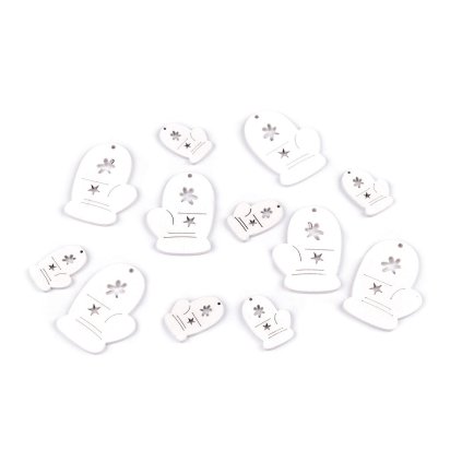 Dřevěné brusle, rukavice, koník k nalepení mix velikostí (Varianta 2 přírodní stř. rukavice, Balení 12 ks)