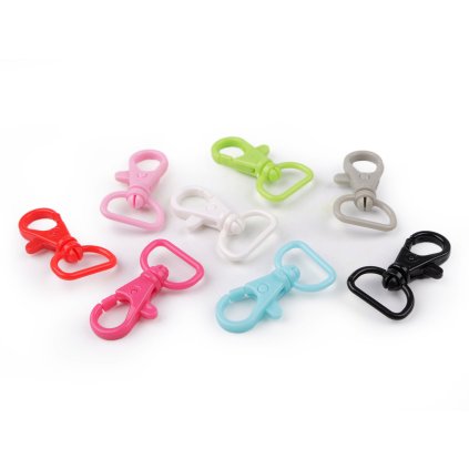 Plastová karabina průvlek 17 mm (Varianta 2 růžová sv., Balení 5 ks)