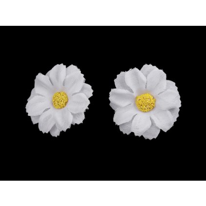 Umělý květ Ø3,5 cm (Varianta 1 bílá, Balení 12 ks)