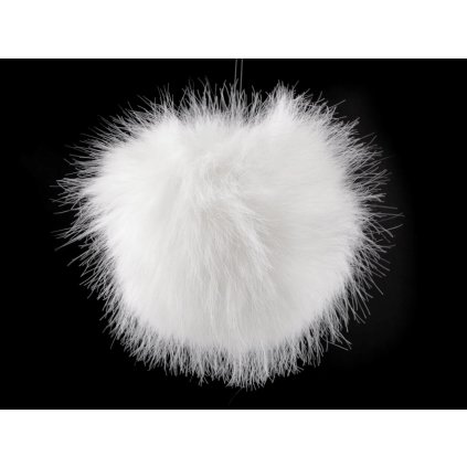 Kožešinová bambule s poutkem Ø11 cm (Varianta 2 pudrová, Balení 1 ks)