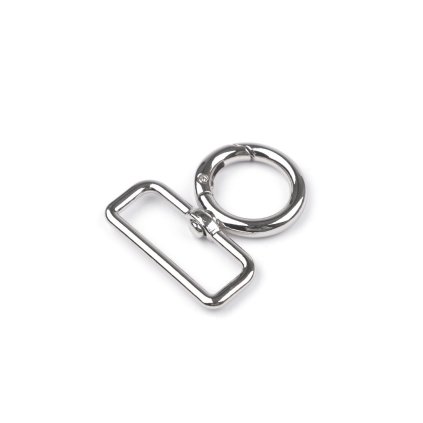 Kovová karabina otočná, průvlek 32 mm (Varianta 1 nikl, Balení 1 ks)