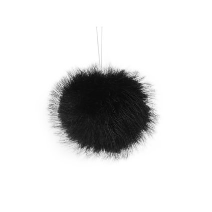Kožešinová bambule s poutkem Ø4,5 cm (Varianta 1 Off White, Balení 10 ks)