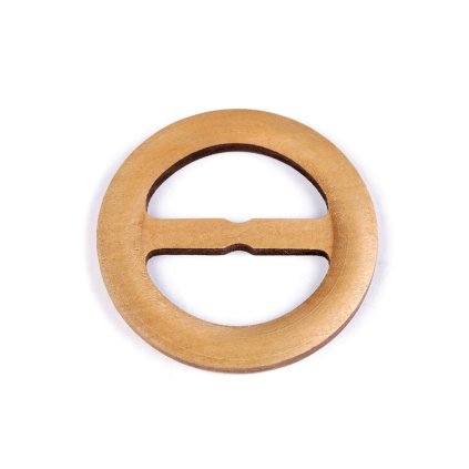 Dřevěná spona na oděvy a macrame, Ø60 mm, průvlek 40 mm (Varianta 2 hnědá přírodní, Balení 1 ks)