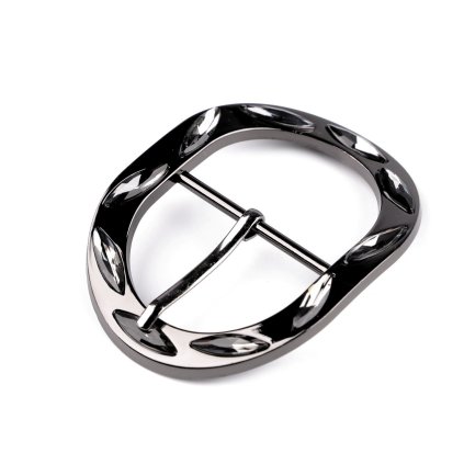 Designová kovová spona / přezka s broušenými kamínky na opasky, průvlek 36 mm