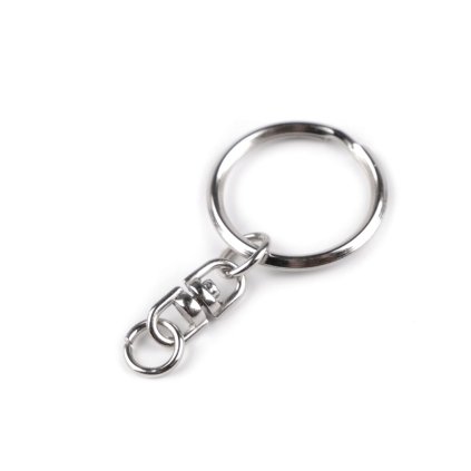 Kroužek na klíče Ø23 mm s obrtlíkem (Varianta 1 nikl, Balení 10 ks)