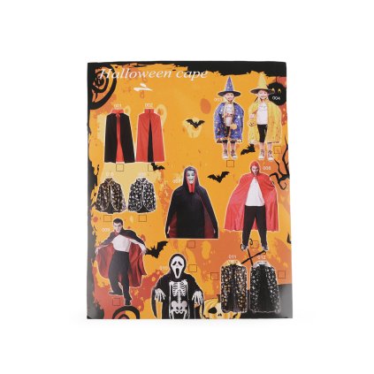 Karnevalový plášť s kapucí (Varianta 3 (90 cm) černá červená, Balení 1 sada)