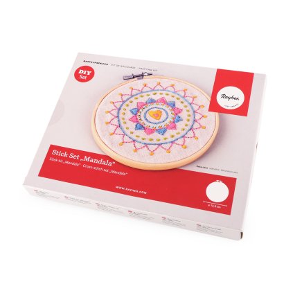 Sada na vyšívání s předtištěným motivem, mandala