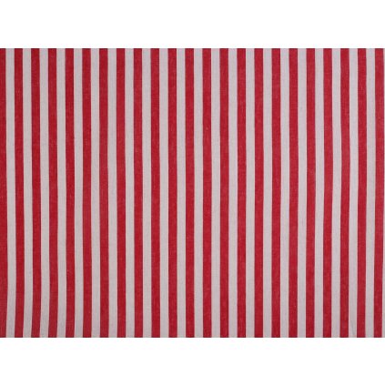 Bavlněná metráž / imitace lnu hrubší, pruhy (Varianta 1 červená, Balení 1 m)