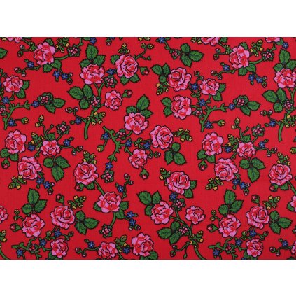 Bavlněná látka / plátno folklor růže