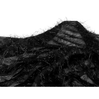 Šifon s ozdobnou nitkou s metalickým efektem (Varianta 3 černá, Balení 1 m)