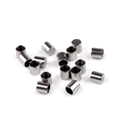 Kovová koncovka na vlepení z nerezové oceli Ø5 mm (Varianta platina, Balení 6 ks)