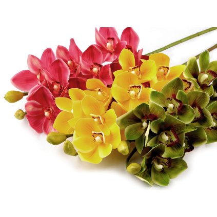 Umělá orchidej dlouhá (Varianta 1 žlutá, Balení 1 ks)