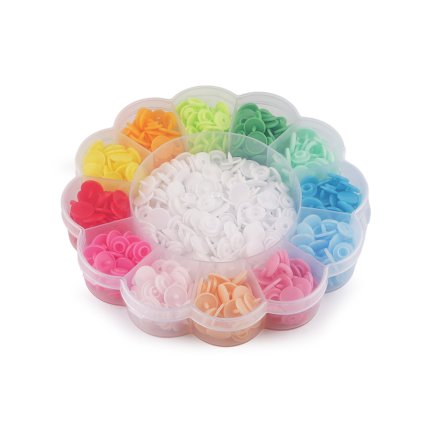 Plastové patentky / stiskací knoflíky sada v boxu vel. 18"