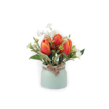 Umělé tulipány v květináči (Varianta 1 bílá, Balení 1 ks)