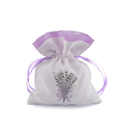 Dárkový pytlík s potiskem levandule 9x13 cm (Varianta 2 bílá levandule, Balení 3 ks)