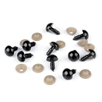 Oči s pojistkou Ø12 mm (Varianta černá, Balení 50 sada)