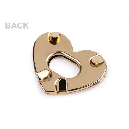 Sada zapínání na kabelku srdce 32x26 mm (Varianta 1 nikl, Balení 1 sada)