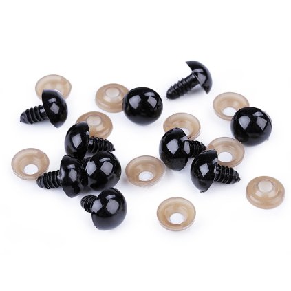 Oči s pojistkou Ø14 mm (Varianta černá, Balení 50 sada)