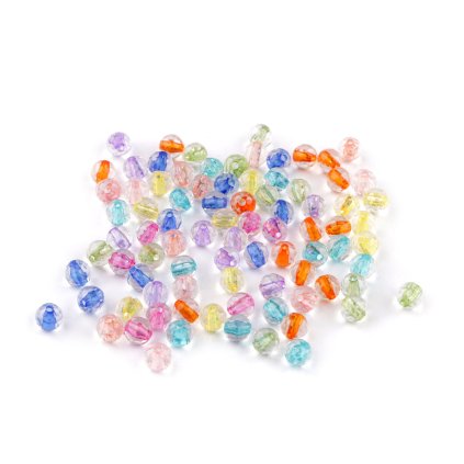 Plastové korálky ploškované, tranparentní s barevným průvlekem Ø6 mm, 8 mm (Varianta 1 (Ø6 mm) mix, Balení 20 g)