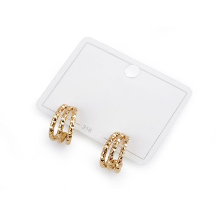 Náušice z nerezové oceli kroužky (Varianta 2 zlatá, Balení 1 pár)
