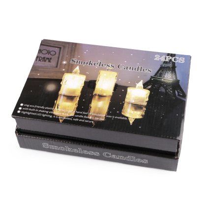 LED svíčka na baterky Ø3,6 cm (Varianta 2 (8 cm) transparent teplá, Balení 4 ks)
