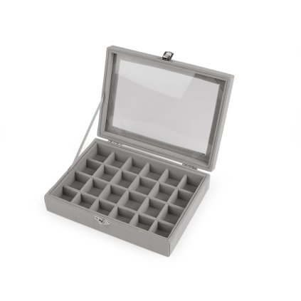 Šperkovnice se skleněným průhledem sametová 15x20x5 cm (Varianta 2 černá, Balení 1 ks)