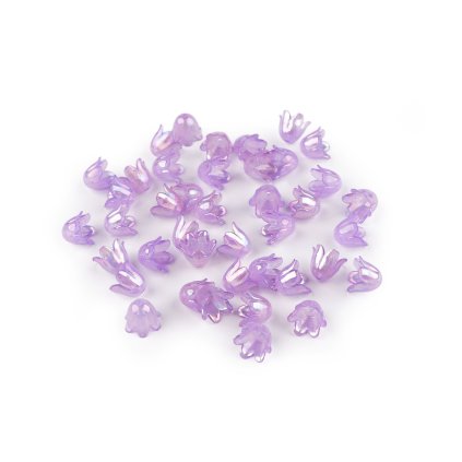 Plastové korálky zvoneček / sukýnka s AB efektem 9x11 mm (Varianta 4 červená, Balení 10 g)