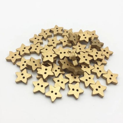 Knoflík - zlatá hvězda, 15 mm
