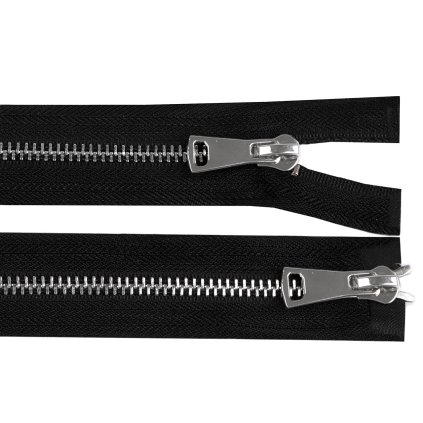 Zip kovový No 5 dělitelný 2 jezdce / dvoucestný 50 cm