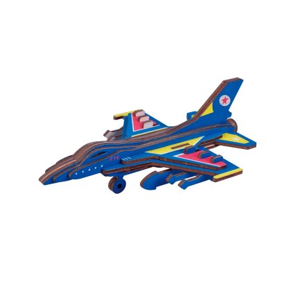Dřevěné 3D puzzle Bojové letadlo F16