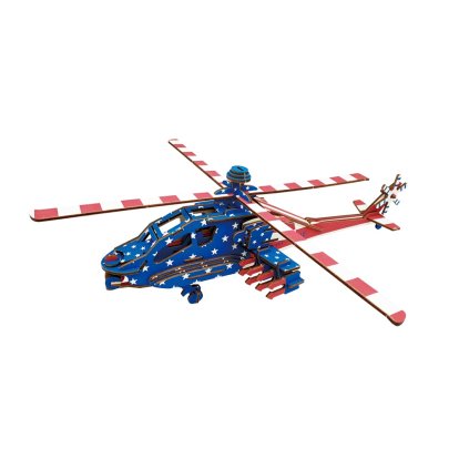 Dřevěné 3D puzzle Americký bojový vrtulních Apache