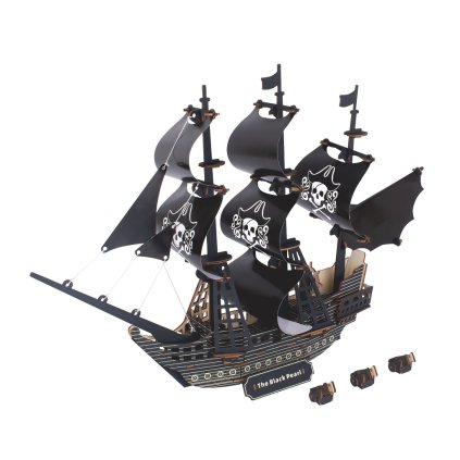 Dřevěné 3D puzzle Pirátská loď Černá perla