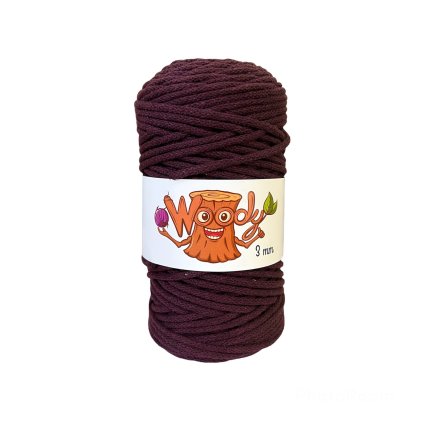Woody příze 3 mm – Vínová (100m)