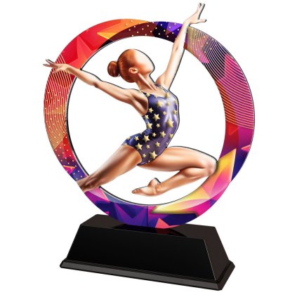 Kovová trofej SAM02M21 | Gymnastika (Výška cm 13, Štítek na pohár 79x20)