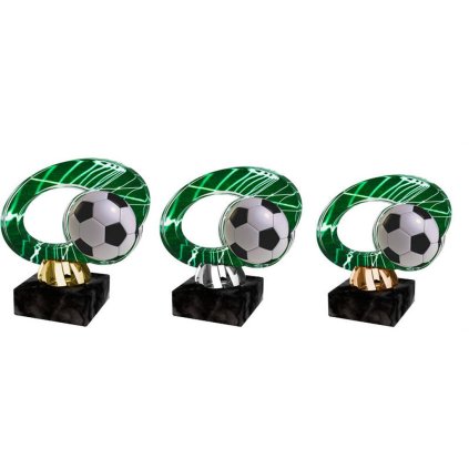 Akrylátová trofej ACL2102M2 | Fotbal (Výška cm 11, Barva bronz, Štítek na pohár 48x16)