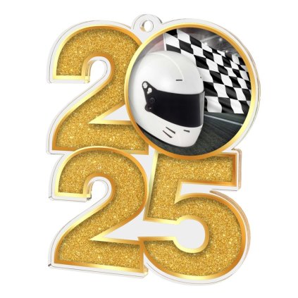 Akrylátová medaile MDA2025M17 | Motorsport (Barva zlato, Stuha ST14)